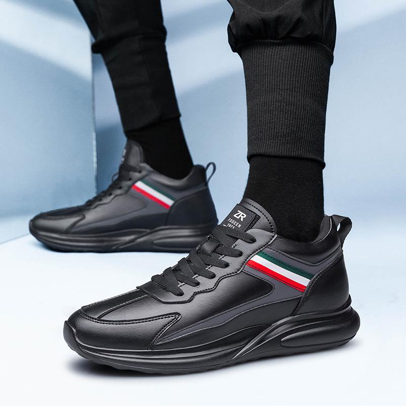 New Men Height Increasing Shoes 8cm Casual Shoes White Sports Shoes Men Invisible Leather Shoes Inner Height 6cm Elevator Shoes