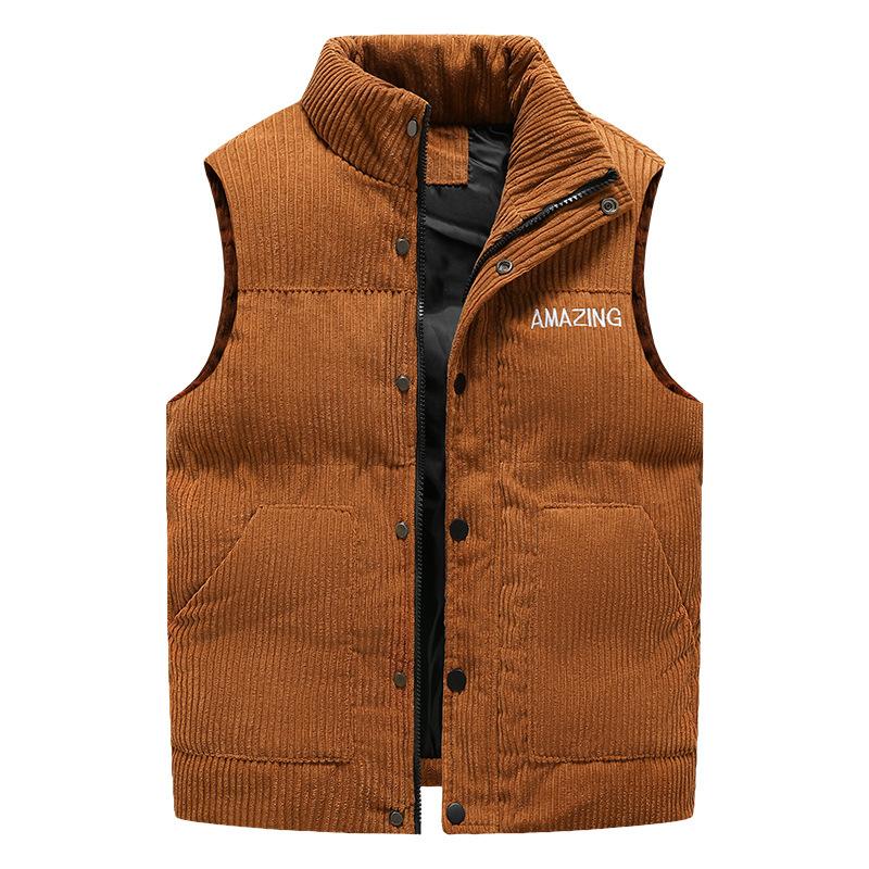 Dm Corduroy Vest Мужское пальто Corduroy Красивый повседневный пуховик из хлопка Теплый жилет