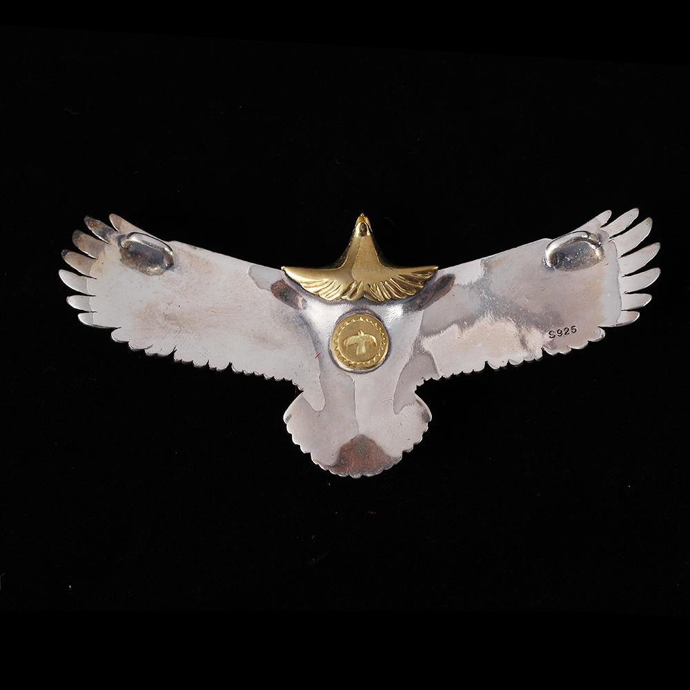 Ювелирные изделия из стерлингового серебра 925 пробы, тайское серебро, ручная работа, бирюзовая золотая голова орла, модная подвеска для мужчин