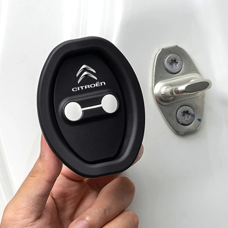 AIU1 2/4PCS Silicone Car Badge Door Lock Cover Sticker For Citroen C4 C1 C5 C3 C6 C5 C8 DS C-ELYSEE VTS C4l Xantia DS3 Accessories