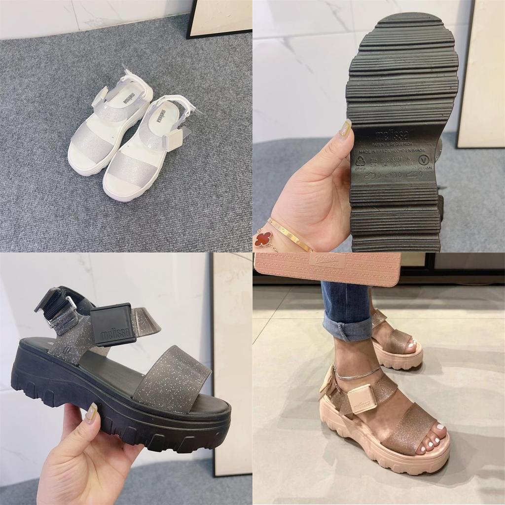 2023melissa Модные женские сандалии-шлепанцы Melissa на толстой подошве с открытым мысом и широкими ремешками