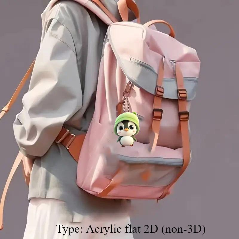 Cute New Green Little Penguin Acrylic Pendant Cross-border Flat Car Decoration Pendant Keychain Pendant