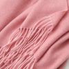Soft Warm Wool Blend Scarf Women Winter Thick Solid Color Long Shawl With Fringe