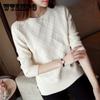 Female Long Sleeve Round Neck Sweater Large Size Solid Color Sweater Spring and Autumn Sweater
