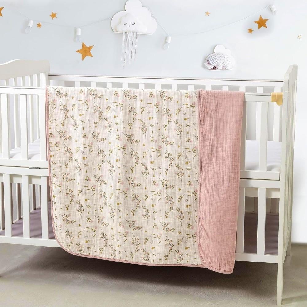 Cotton Baby Swaddle Blanket Ruffled Lace Windproof Cover High Quality Swaddle Wrap Infant