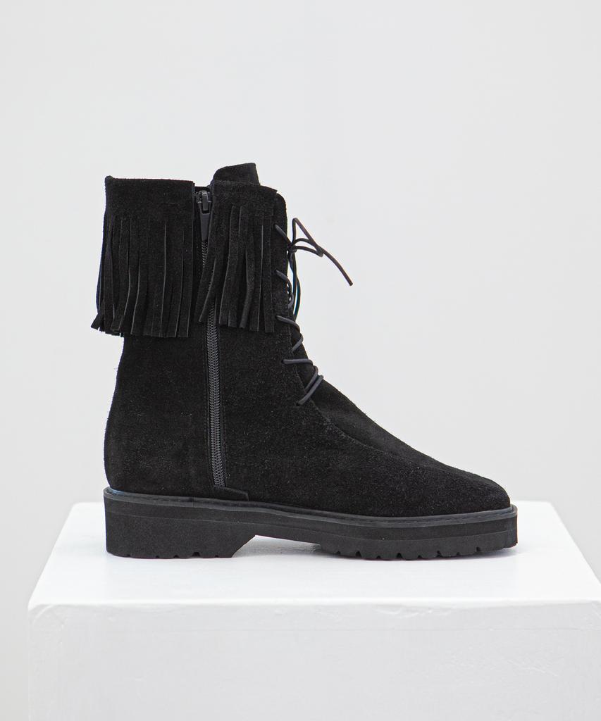 Twvp Boheme Fringe Ankle Boots 22F08Bk Boem Fringe Ankle Boots