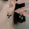 1Pair Trend Unique Design Elegant Delicate Zircon Black Bow Knot Earrings For Women Jewelry Party Premium Gifts