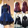 Renaissance Retro Bow Long Sleeve Ruffle Cosplay Dress