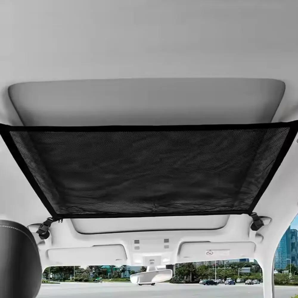 Large Capacity Car Ceiling Storage Net Double Layer Car Ceiling Cargo Mesh Pocket Travel