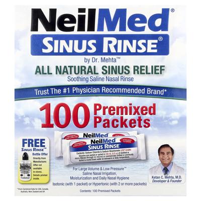 Синус Ринс, 100% Натуральное Облегчение Носовых Пазух, Премикс 100 Пакетиков