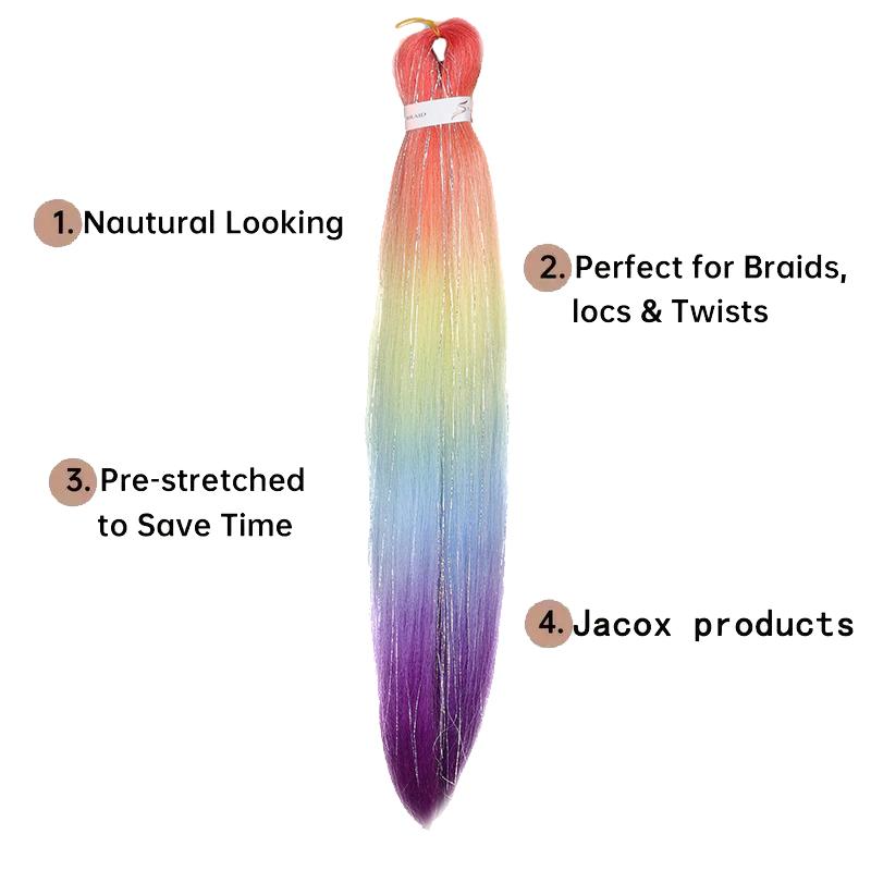 Golden Crochet Long Mixed Braid Wig Color Gradient Wig Synthetic Large Braid Reggae Hip-hop Dirty Braid Braided Hair Braid