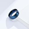 8mm Titanium Steel Wedding Band Blue Color Brushed Matte Finish Comfort Fit Ring Tarnish Proof Anniversary Gift for Him