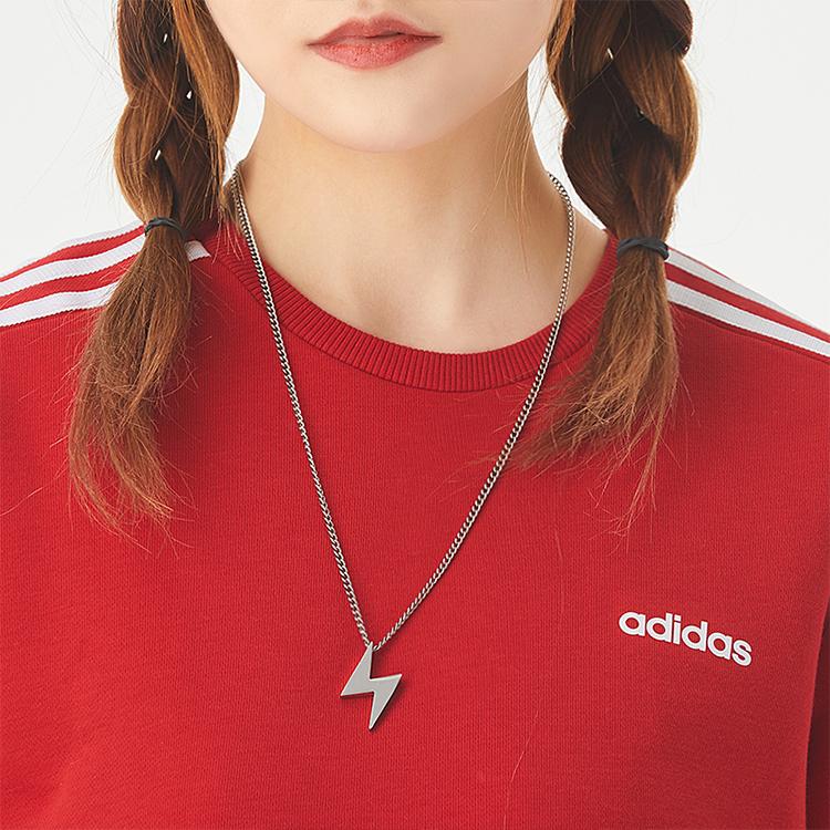 adidas Женский вязаный свитер Neo с круглым вырезом на флисовой подкладке, красный GJ8744