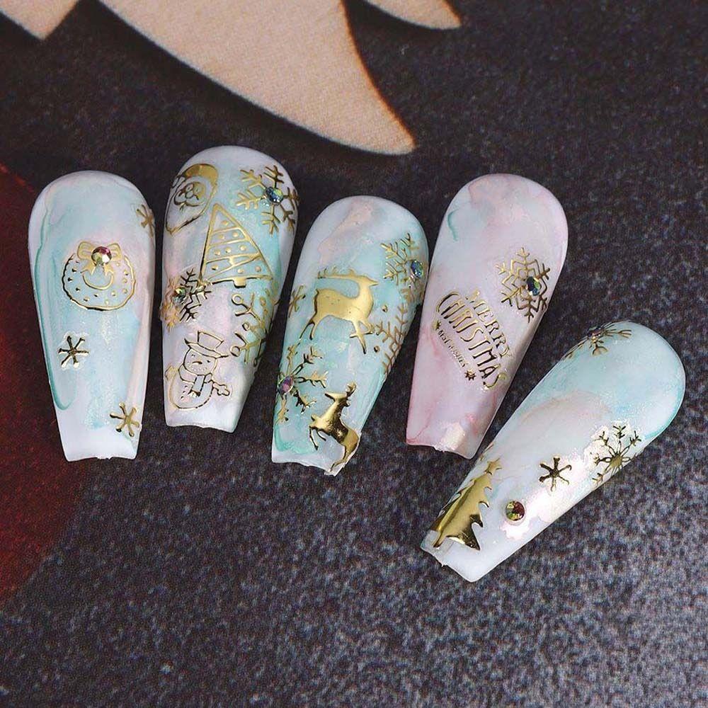 DIY Подвески для ногтей Рождественские бронзирующие наклейки для ногтей Рождественские бронзирующие наклейки для ногтей Вечеринка
