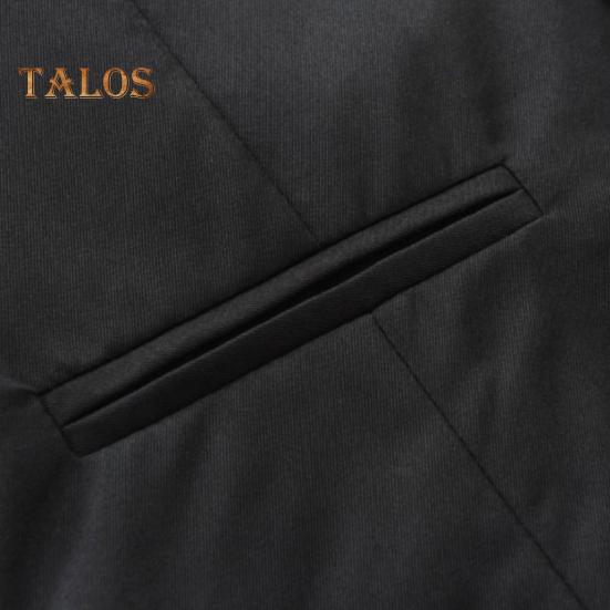 Мужской жилет с V-образным вырезом без рукавов однобортный пиджак однотонный карманный дизайн осенне-зимний деловой жилет