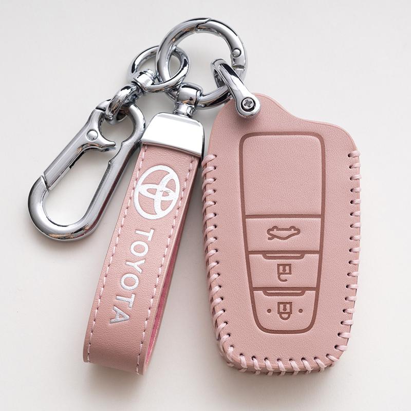 Leather Car Smart Remote Key Case Cover Holder Shell Fob For Toyota Corolla Prius Camry CHR C-HR RAV4 Altis Land Cruiser Prado