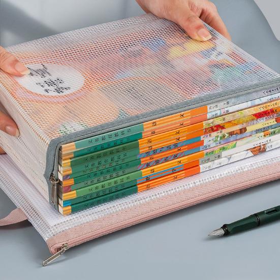 Сетчатый мешок на молнии формата А4, прозрачный пластиковый мешок для файлов, водонепроницаемая молния