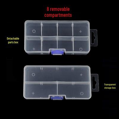 Компактный прозрачный пластиковый органайзер с 8 отделениями для хранения нейл-арта, рыболовных крючков, винтов и мелких деталей