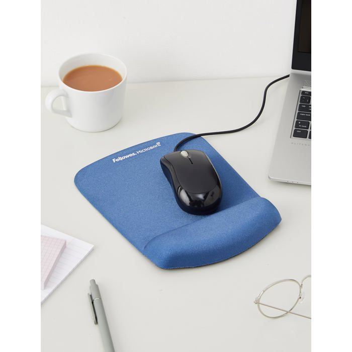 Fellowes PlushTouch Tapis de souris avec repose-poignets bleu