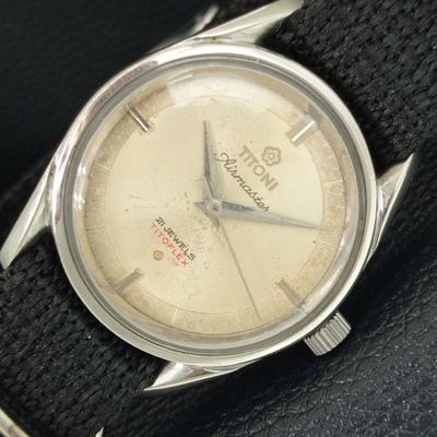 AIRMASTER TITOFLEX РУЧНОЙ ЗАВОД ВИНТАЖНЫЕ ШВЕЙЦАРСКИЕ МУЖСКИЕ ЧАСЫ a705125-1