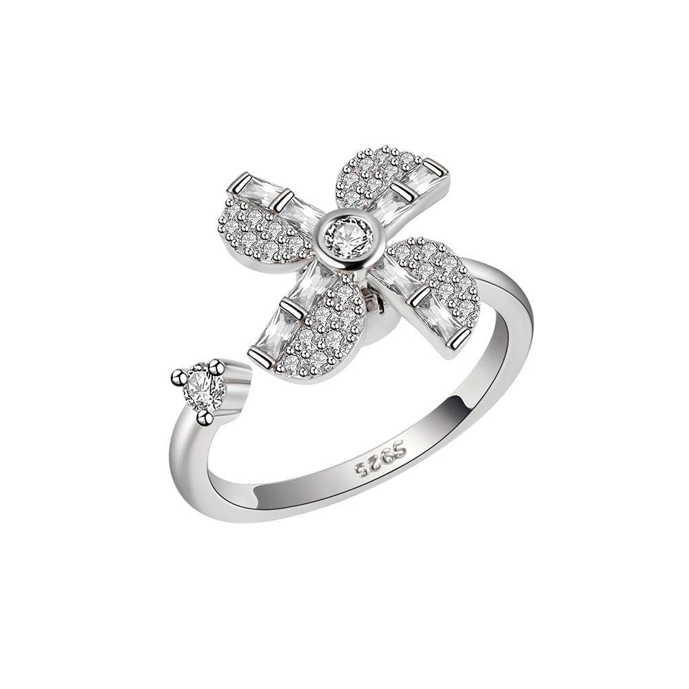 Высококачественное отличительное с персонализированным блестящим и блестящим кольцом Женское персонализированное вращающееся и регулируемое украшение для руки Модные тенденции на палец