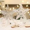 Glitter Star Christmas Tree Topper with LED Light Decor Xmas Tree Top Ornament