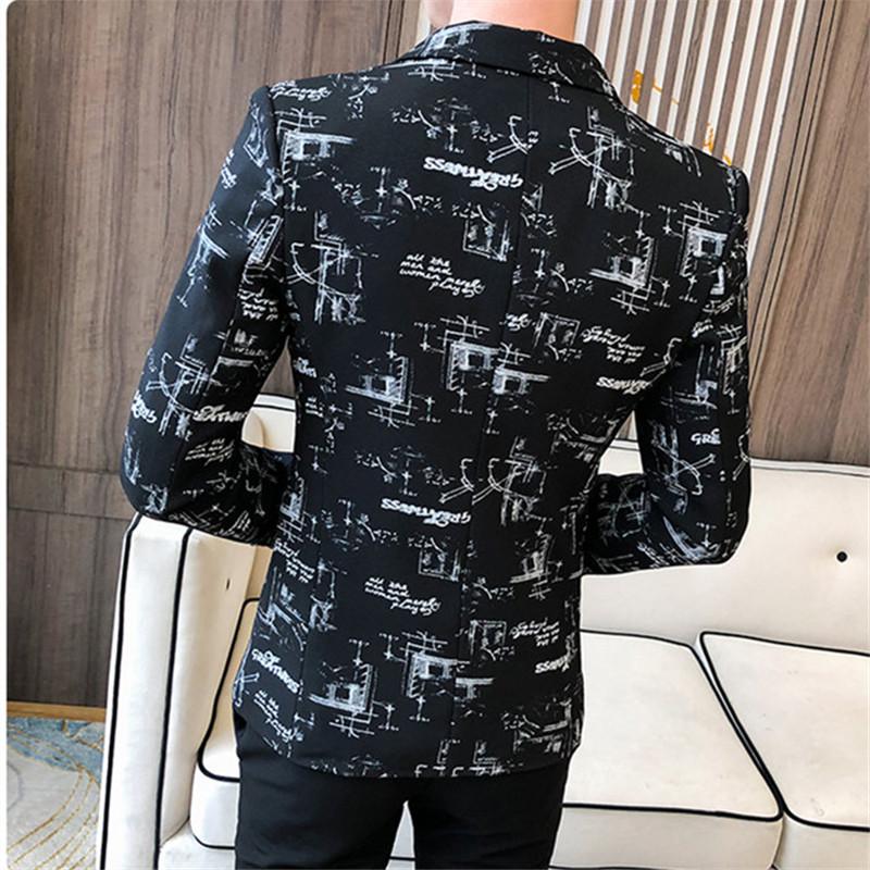 Высококачественный мужской пиджак, весенняя мода, мужской корейский принт, тонкий формальный пиджак для свадебной вечеринки, выпускного вечера