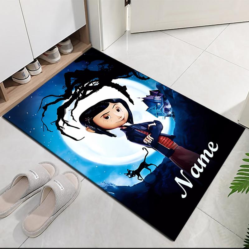 Custom Name Coraline Printed Carpet, for Office Chair Living Room Bedroom Kitchen Room Decor Gifts.