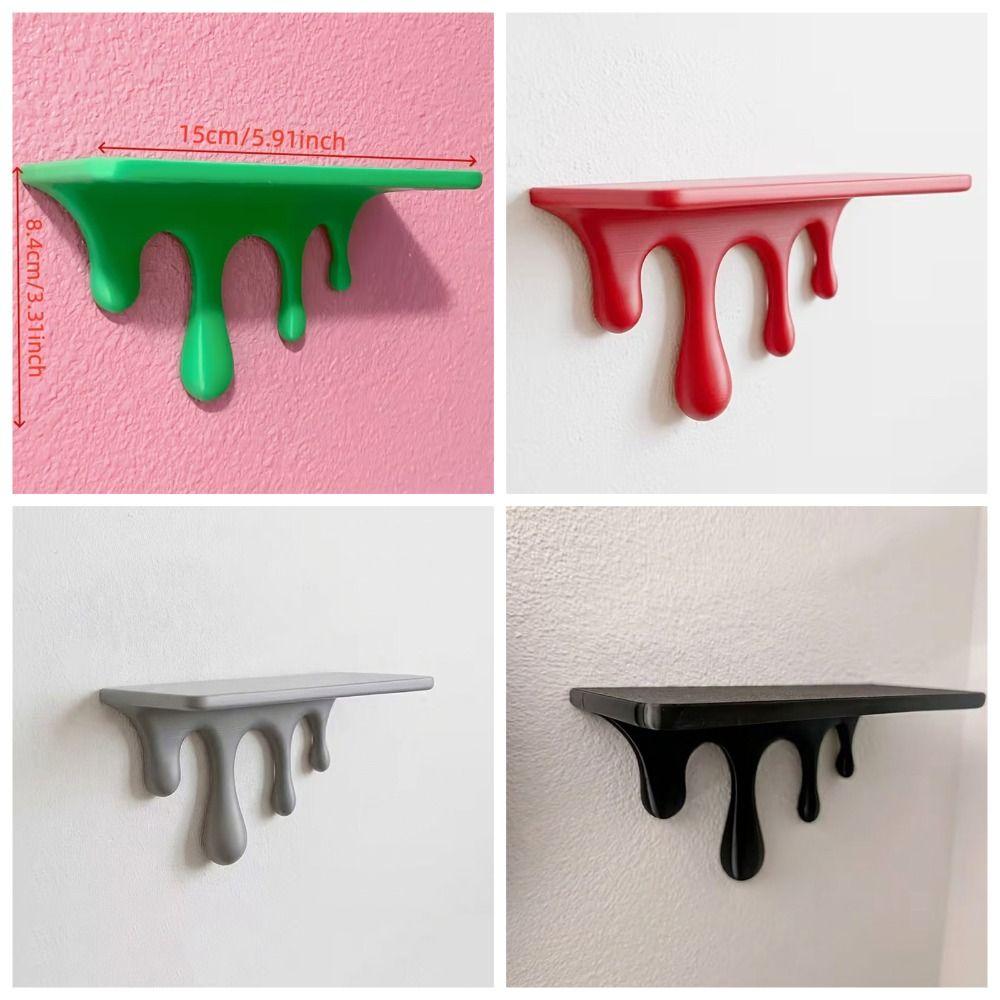 3D Printed Drip Floating Shelf Wall-Mounted Wall Storage Rack Decorative Wall Bracket Living Room