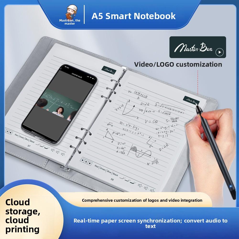 Smart Writing Notebook with Phone Screen Sync, Multifunctional Wireless Charger and USB Flash Drive, Business Gift