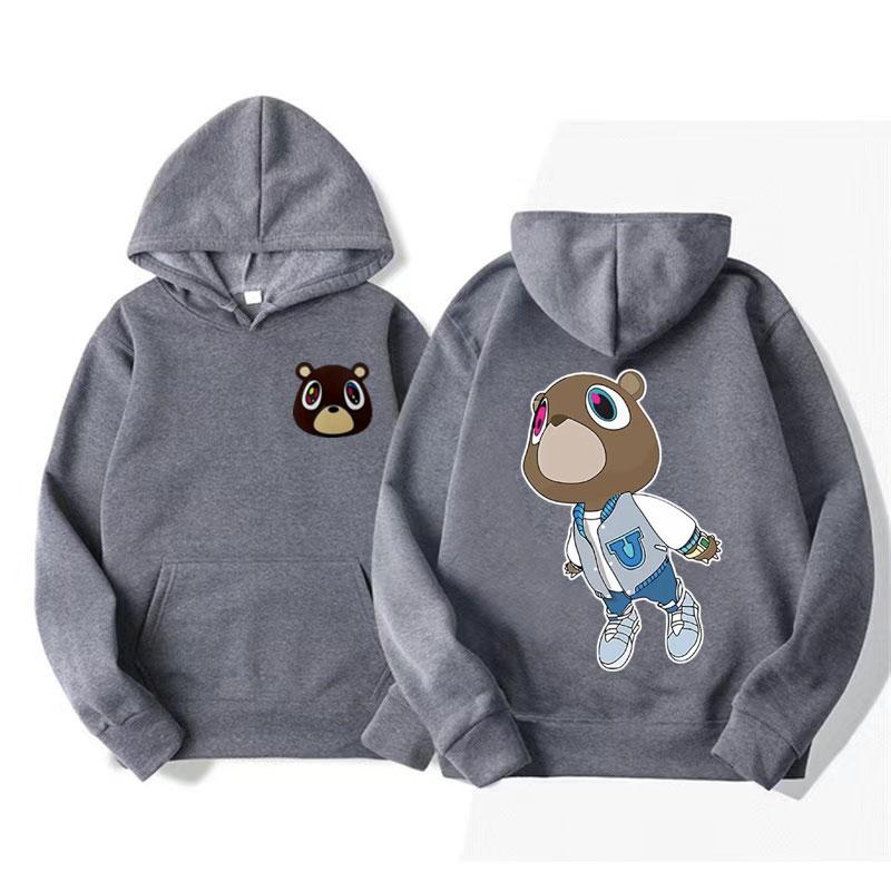 Limited Kanye West Graduation Dropout Bear Hoodie Men's Women Fashion Vintage Clothes Hooded Hip Hop Casual Oversized Sweatshirt