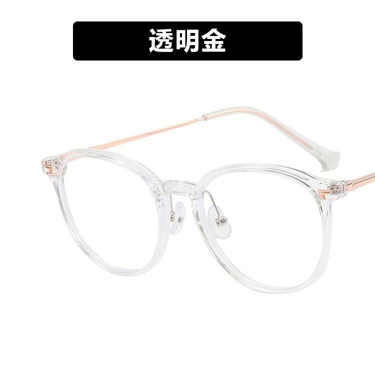 Myopia Glasses Retro Glasses Anti-Blue Light Glasses Plain Flat Glasses Cold Brown Can Be Matched With Degrees Round Frame Black Frame Anti-Fog