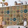24pcs/set Art Retro Mandala Tile Stickers Wall Stickers Waterproof Wall Sticker Living Room Decor Bathroom Kitchen Decoration