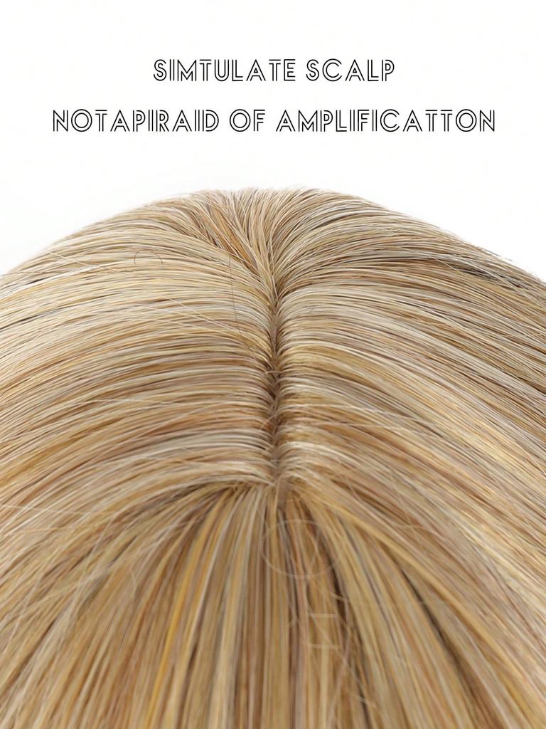 14-дюймовые льняные парики длиной до плеч с золотистой волной для женщин и девочек, вечеринок, хэллоуина, рождественских музыкальных фестивалей и повседневного использования