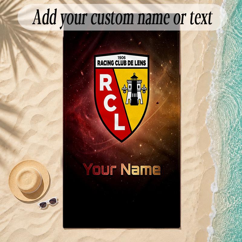 Beach Towelracing club de lens Custom Name Text Personalized Soft Towel for Beach Pool Indoor Home Decor Gift