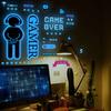 Светящиеся наклейки на стену для мальчика-геймера, элементы с игровыми буквами, виниловые наклейки, светящиеся в темноте, для детской спальни, игровой комнаты, домашнего декора