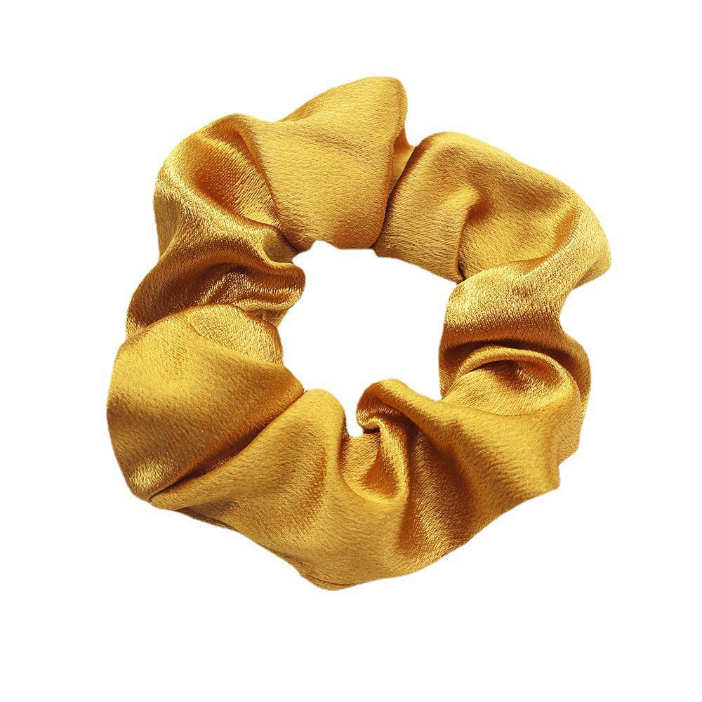 Large Solid Color Satin Fabric Scrunchies for Women's Ponytails