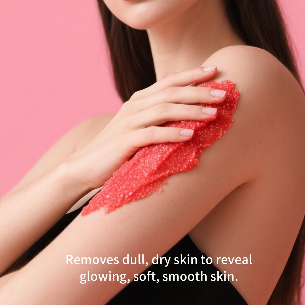 Cherry Sugar Body Scrub Gentle Exfoliating Body Wash Remove Dead Skin Moisturizing Brightening Deep Cleansing Shower Scrub