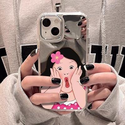 Зеркальный чехол для мобильного телефона для девочек Caseti Модный зеркальный чехол для мобильного телефона с цепочкой для Huawei Зеркальный чехол