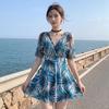 Large size swimsuit women's one-piece skirt conservative slightly fat girl thin covering meat hot spring seaside vacation swimsuit