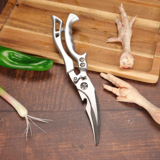 Powerful Kitchen Scissors Multi-Function Stainless Steel Shears Safe Lock Design Easy One-Handed Operation Bone Shear for Chicken Fish Vegetables