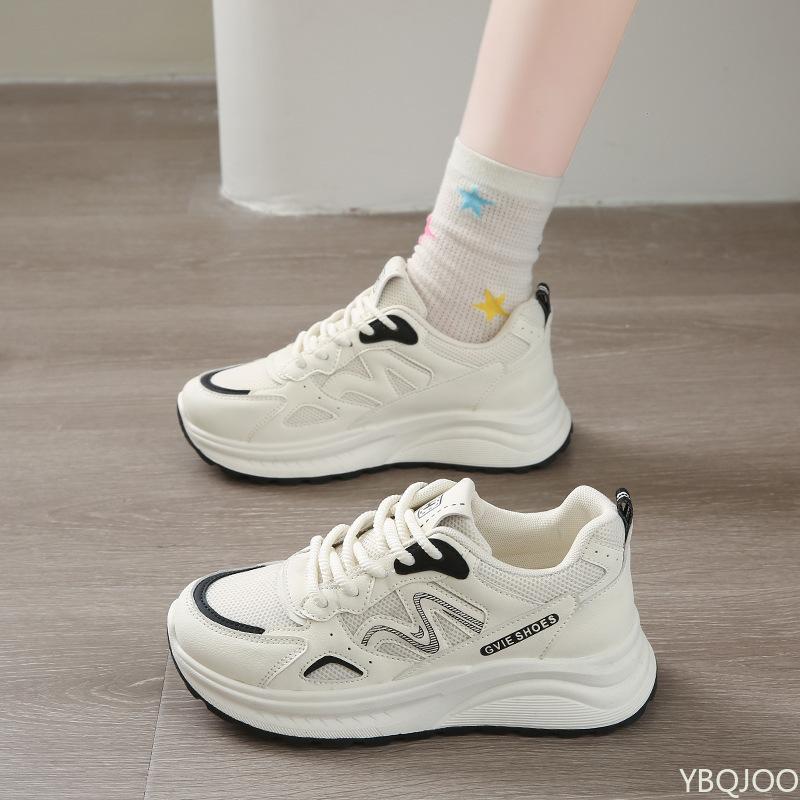 Мода Модные легкие женские туфли весна новая универсальная шнуровка толстая подошва повседневные удобные женские спортивные туфли