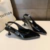 Best Selling Versatile Women's Shoes Solid Color Pointed Toe Low Heel Back Strap Comfortable Toe Slotted Buckle Women's Shoes