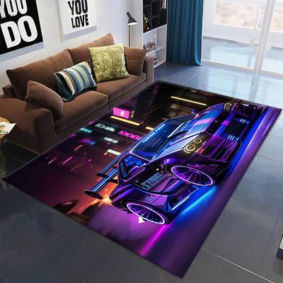 Japanese Black Car Skyline GTR R34 Vehicle R34 Carpet Rug for Living Room Decor Sofa Home Kids Game Area Rug Non-slip Floor Mat