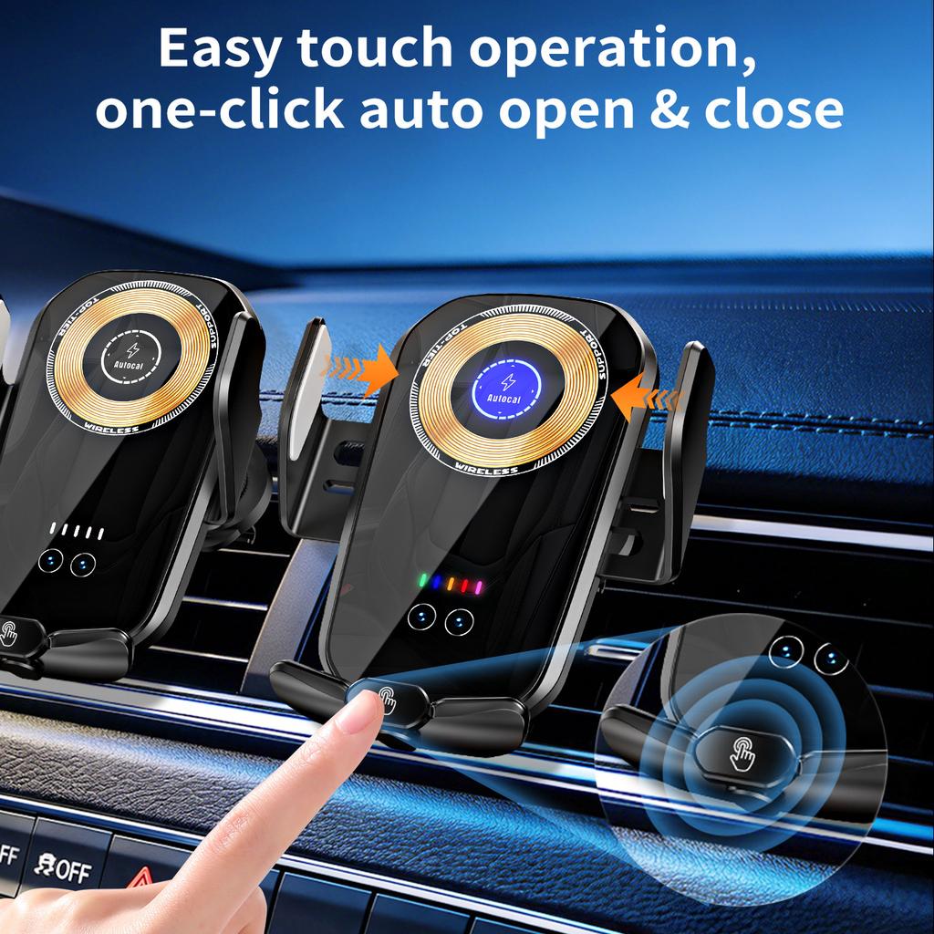 15W Magnetic Wireless Car Charger Mount for Air Vent, Qi Fast Charging Phone Holder Stand for Car Navigation, Universal Smartphone