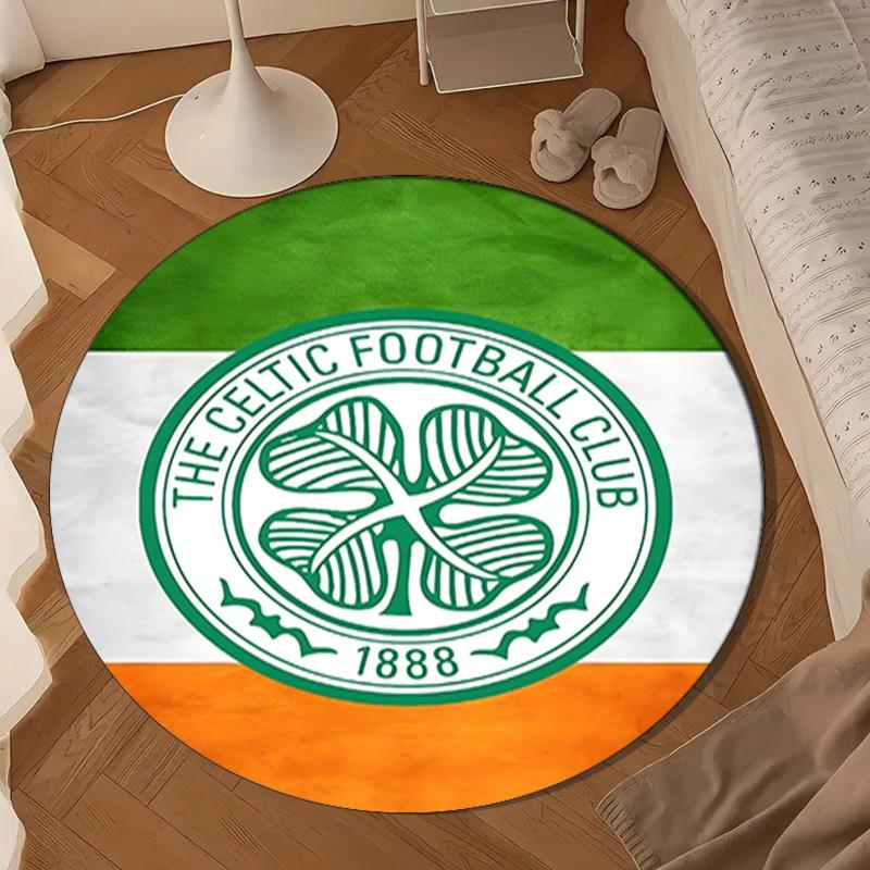 Celtic Football Club Crest Round Rug for Livingroom,Bedroom, Palyroom, Chair Rug, Area rug, Circle Carpet, Large Size Fan Christmas gift