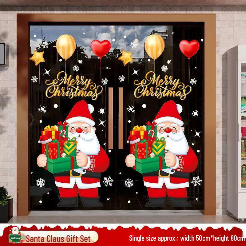 Рождественские наклейки на окно Дед Мороз