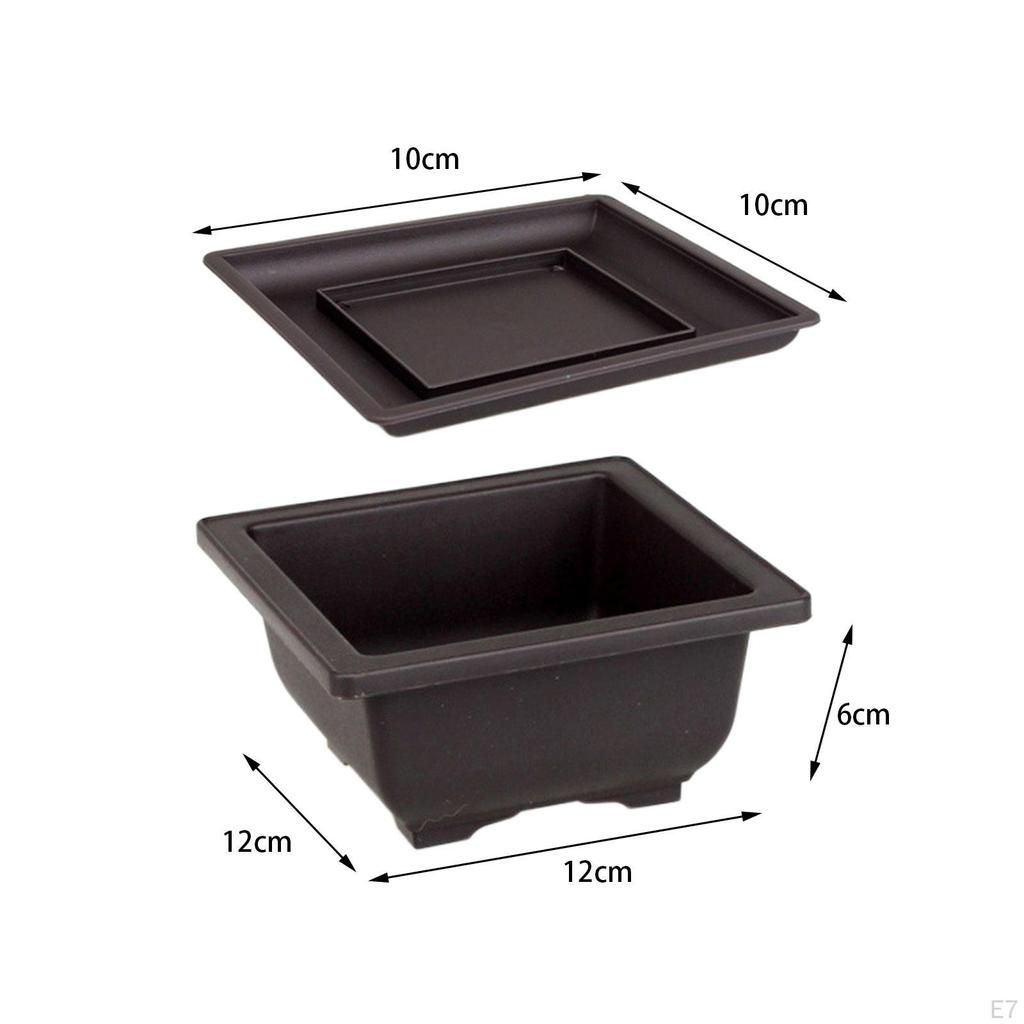 Durable Bonsai Training Pots with Tray - Ideal for Home and Garden