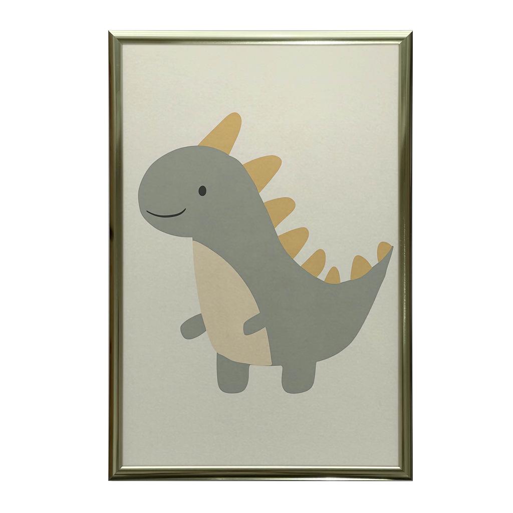 Plakat Dinozaur W Uśmiechu Plakat Dinozaur W Uśmiechu, 50X70 Cm, Rama Aluminiowa Czarna, Papier Matowy 230 Gsm