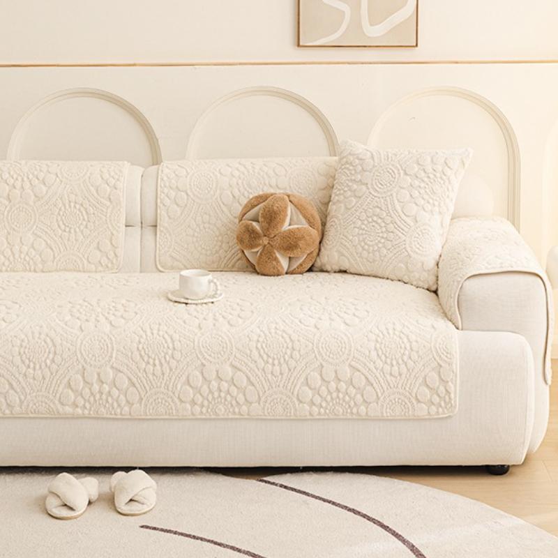 1PC Plush Sofa Cushion Winter Warm Dust-proof Universal Sofa Cover Cloth Towel Cream Style Thicken Pet Mat for Living Room Dcor